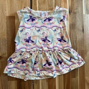 Pete + Lucy Ballerina Peplum Tank Top Toddler Girls 3T Sleeveless Pink‎ Cream